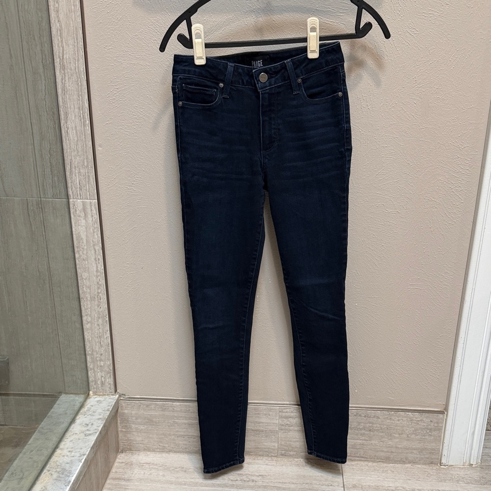 PAIGE Women's Dark Blue Skinny Jeans